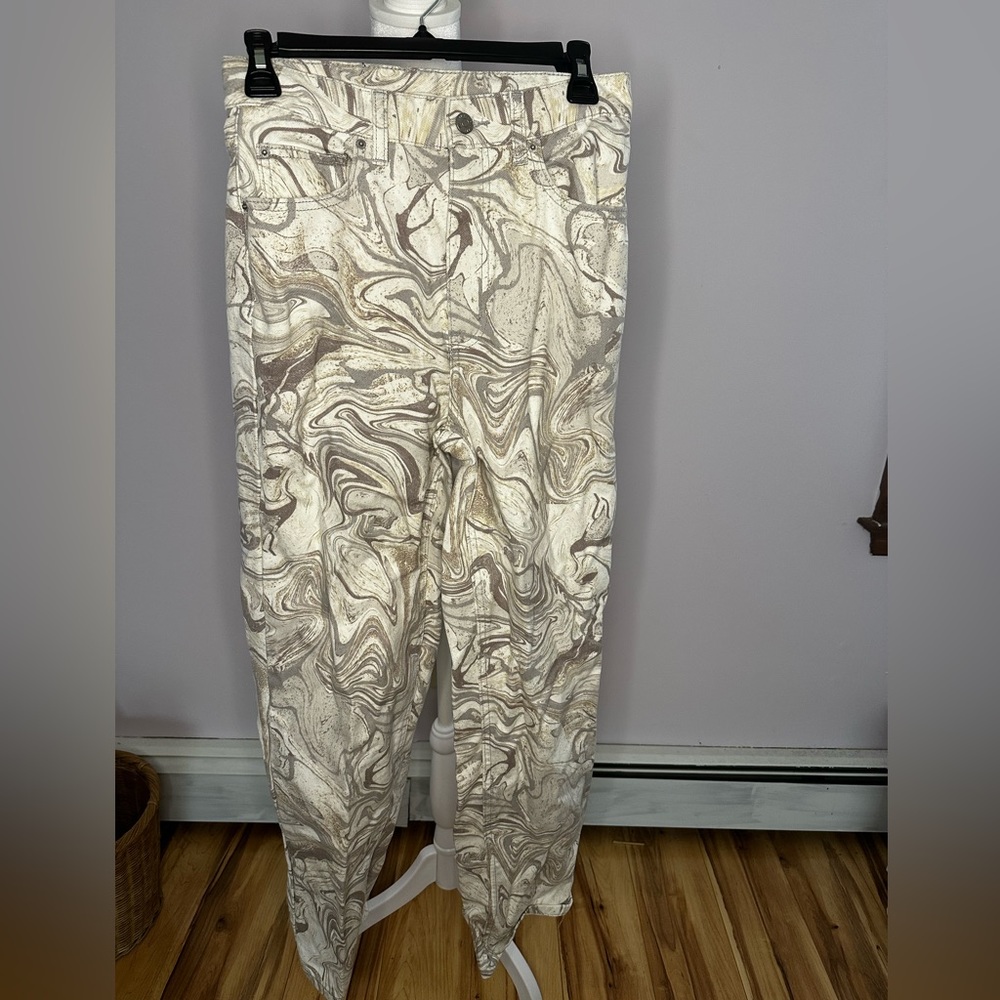 BDG high rise baggy marbled jeans